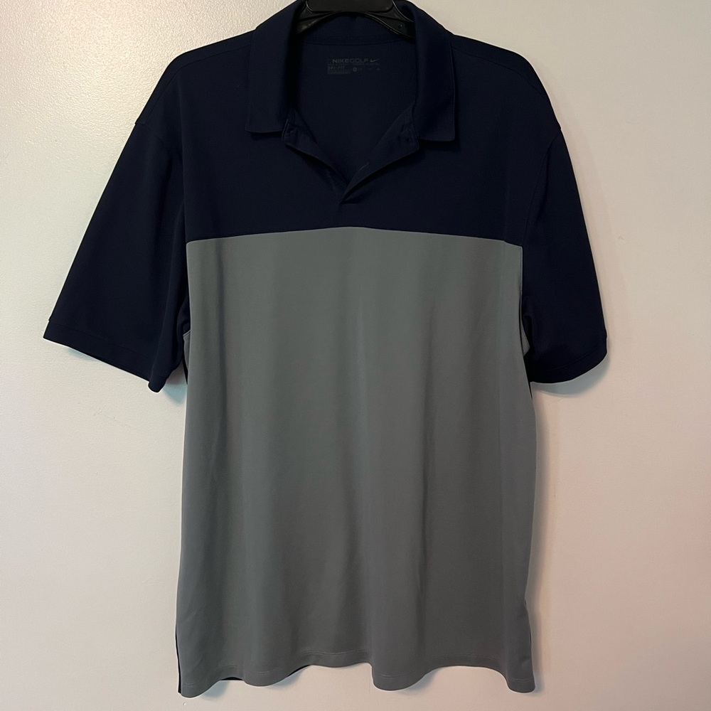 Nike Golf Men's Dark Blue and Gray Polo Shirt